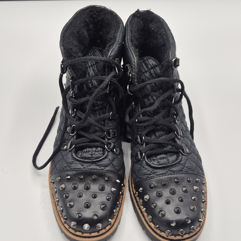 Sam Edelman Black Lug Sole Lace-Up Boots